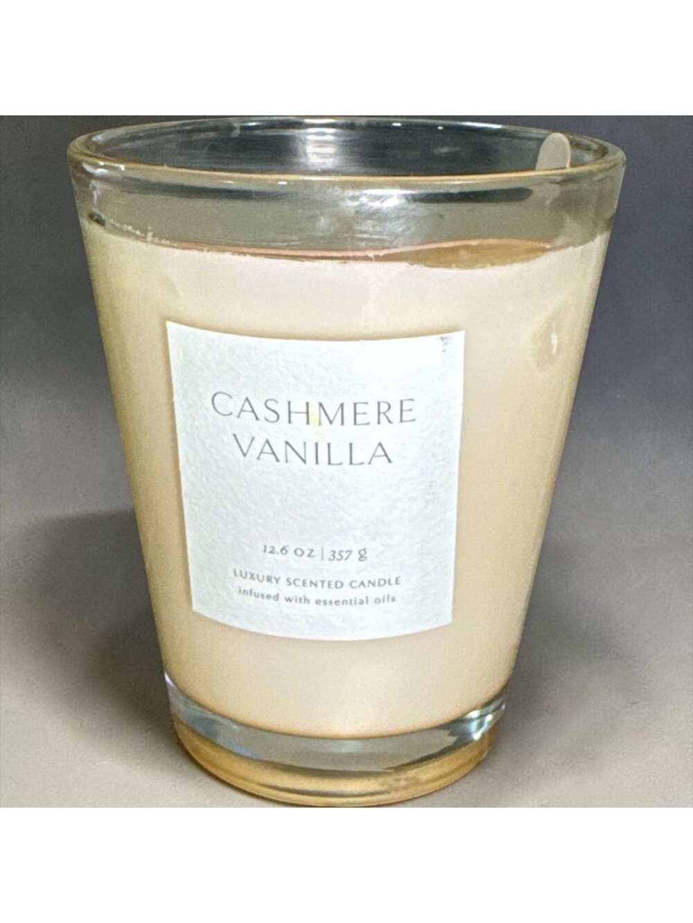 Cashmere Vanilla Luxury Scented Candle 12.6 Oz Glass Jar Infused With Essential
